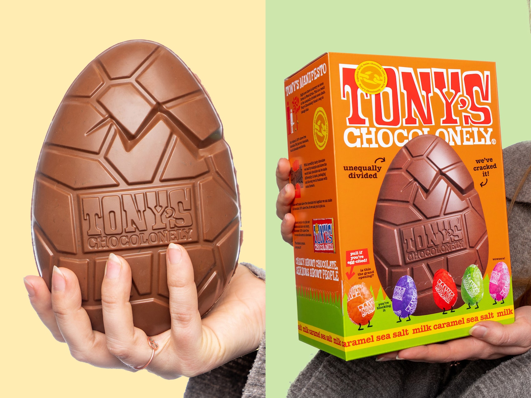 Mælkechokolade med karamel og havsalt-påskeæg