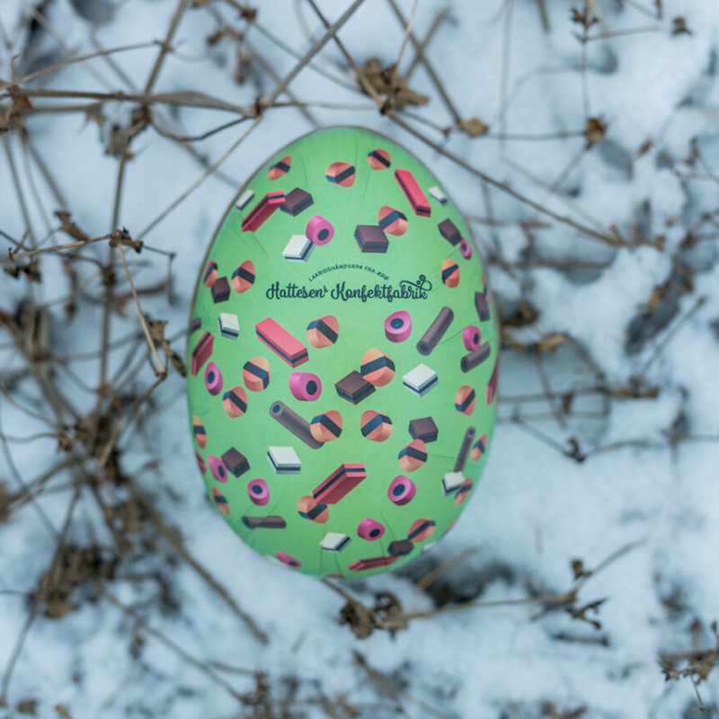 Påskeæg med lakridskonfekt